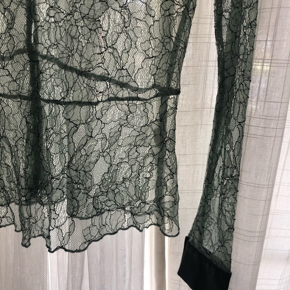 Green lace blouse Zara - Picture 3 of 6